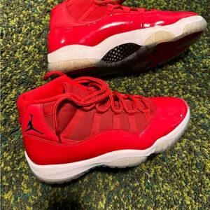 Red Jordan 11 sneaker - Win like 96